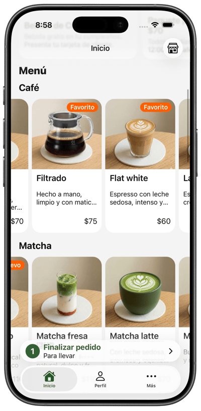 Captura de pantalla de la app móvil de TOLO